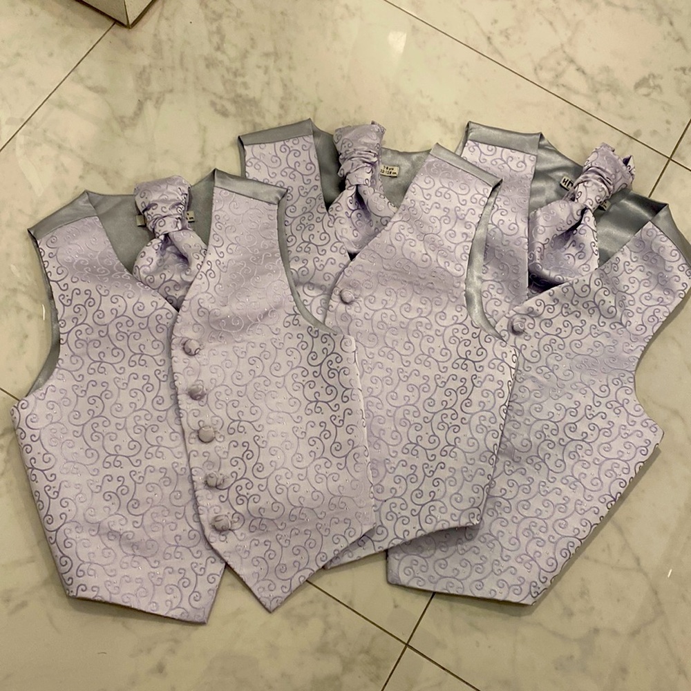 3 boys wedding vest/cravat sets